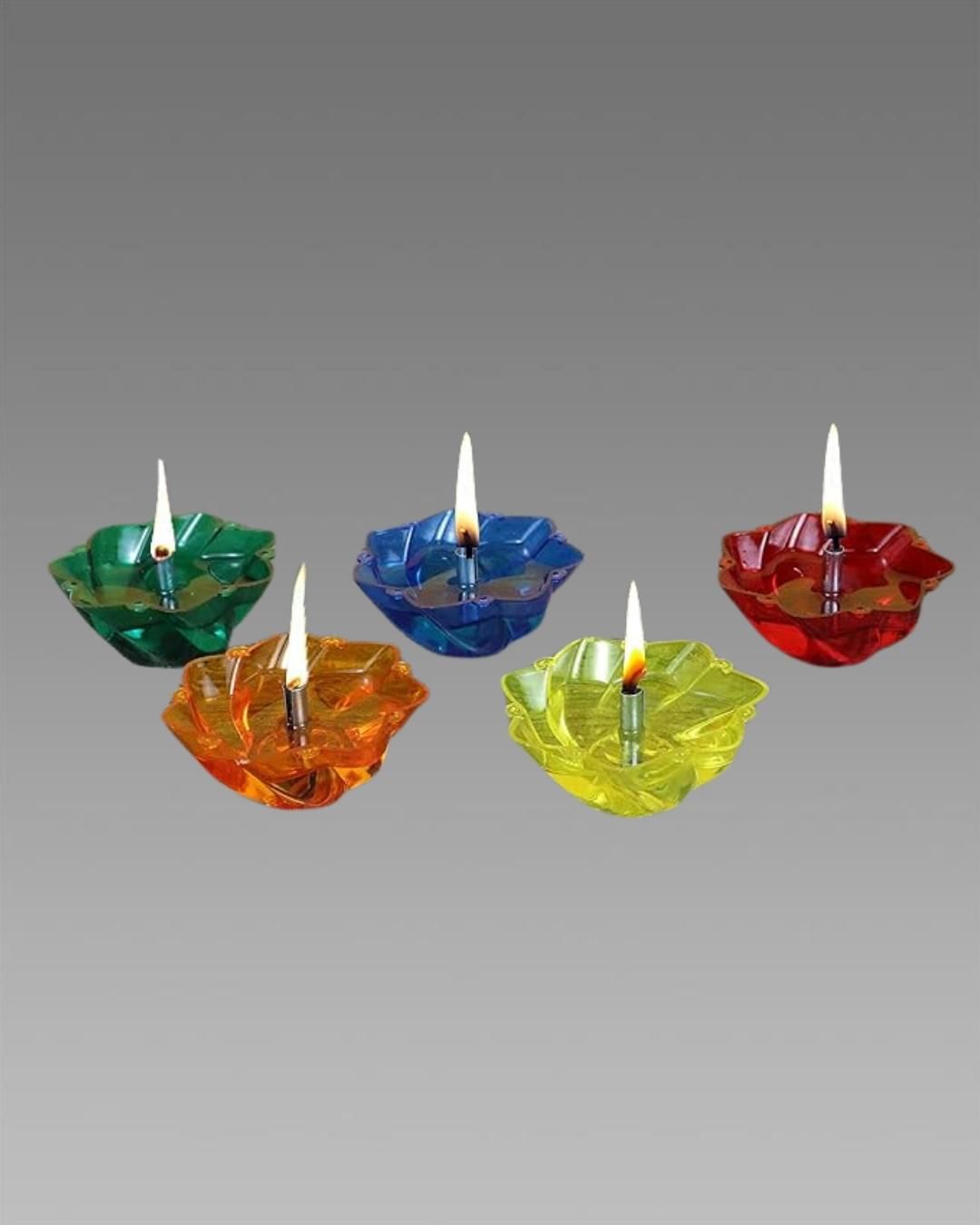 3D Reusable Reflective Shadow Colourful Diya – Pack of 4/12/24
