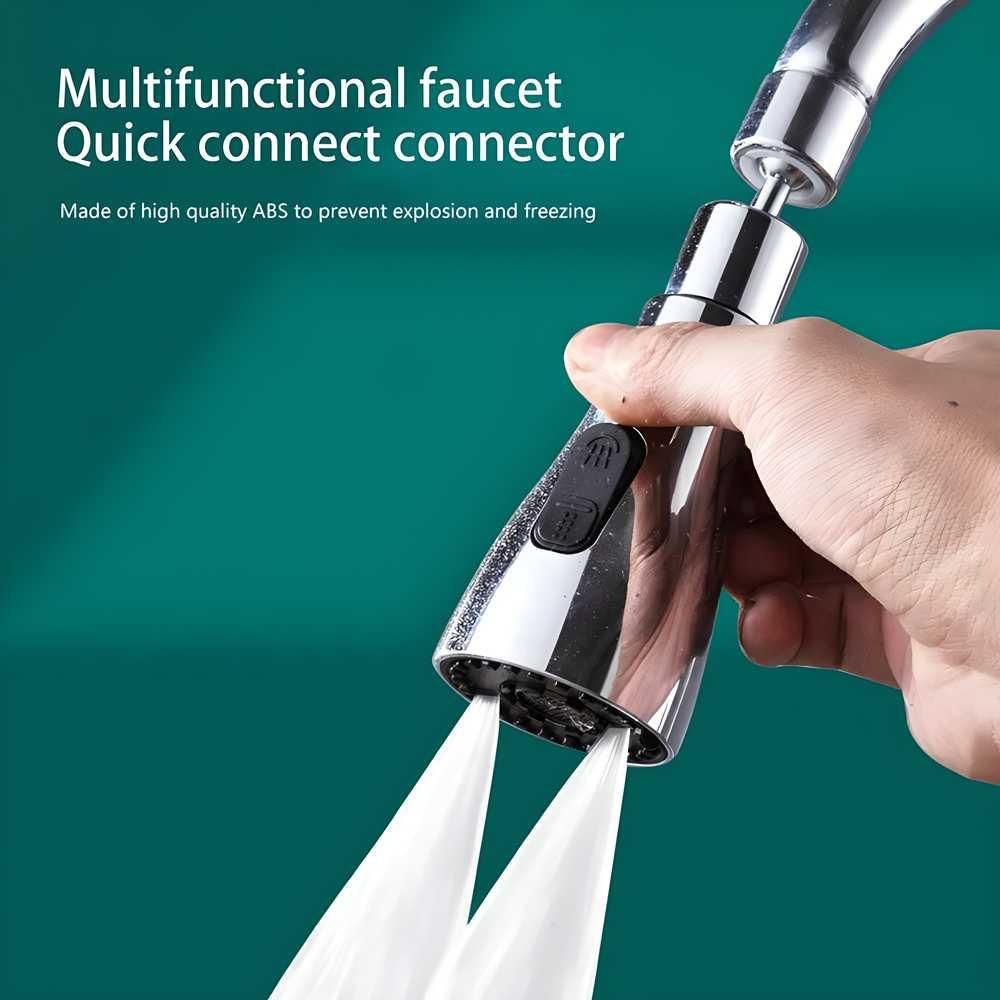 3 Modes Kitchen Sink Faucet – Stainless Steel (Upright Handle Design)