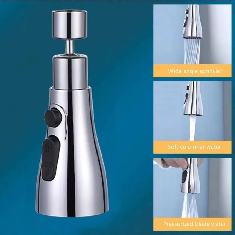3 Modes Kitchen Sink Faucet – Stainless Steel (Upright Handle Design)