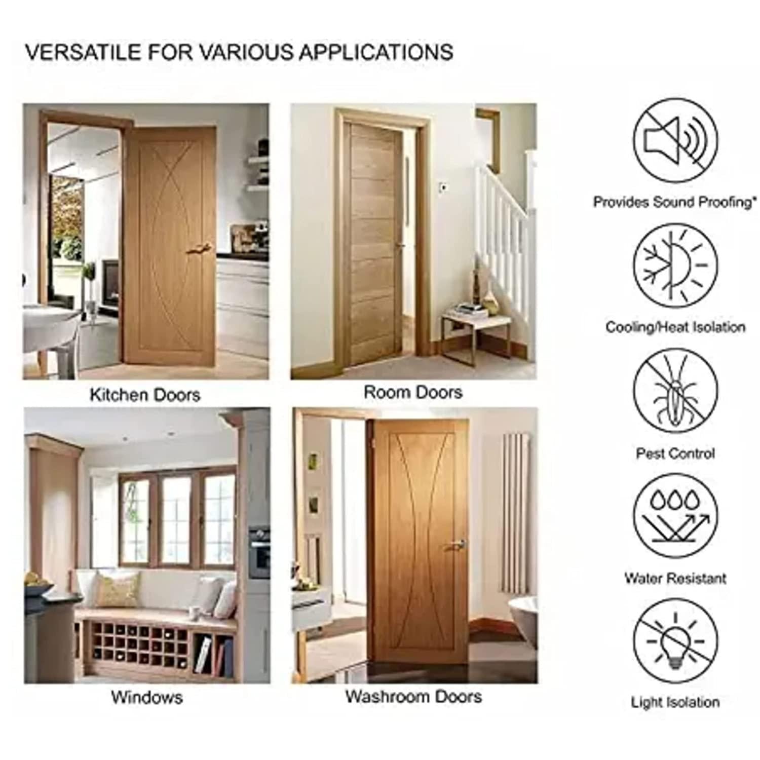 Door Protector – Brown (Pack of 2) Keep your home safe, cozy, and noise-free with this multipurpose Door Draft Fabric Cover Guard