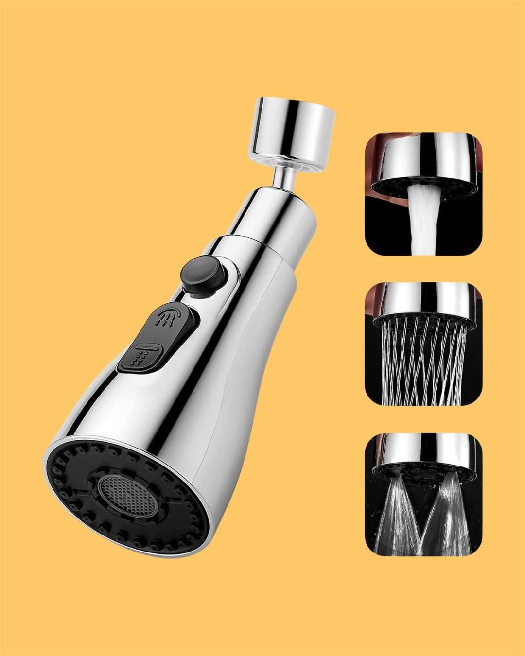 3 Modes Kitchen Sink Faucet – Stainless Steel (Upright Handle Design)