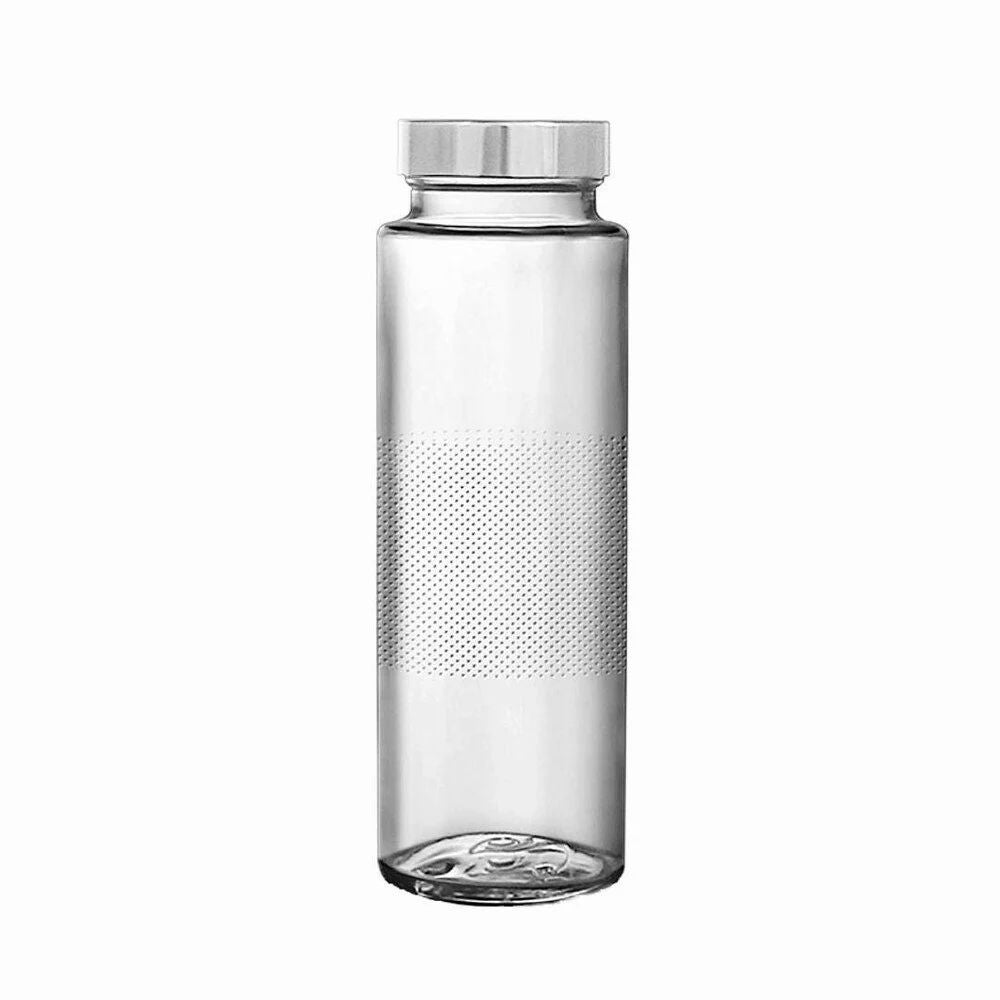 Glass Water Bottle Juice Bottles - Wide Mouth With Stainless Steel Lid 500 ML